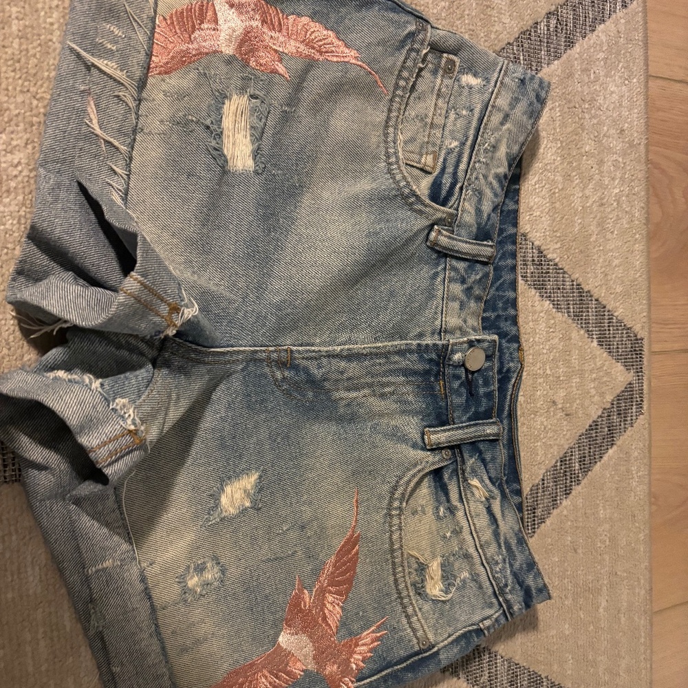 All Saints embroidered shorts